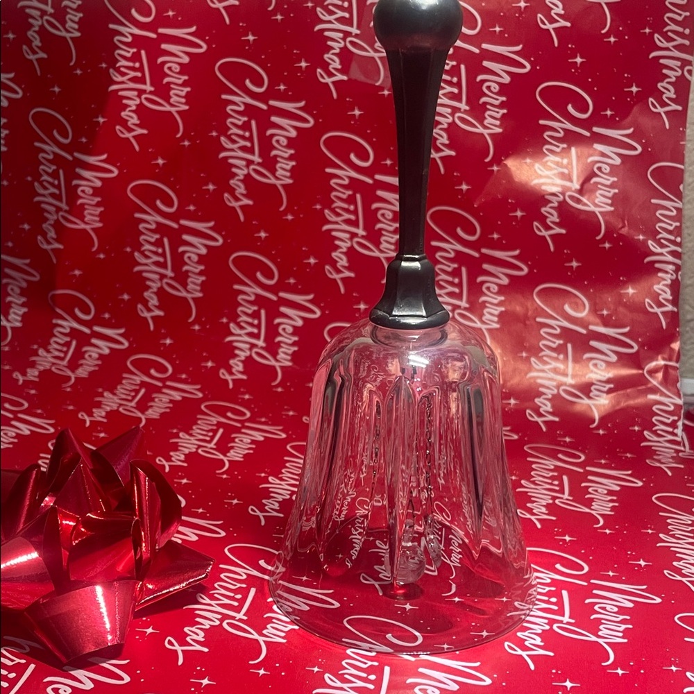 Elegant Black Metal and Clear Glass Bell